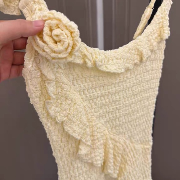 Cream Ruffled One-Shoulder Top - Picture 2 of 7